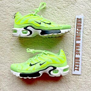 [US 5Y] NIKE AIR MAX PLUS SE GS Double Swoosh Lime Blast Green Running Shoes